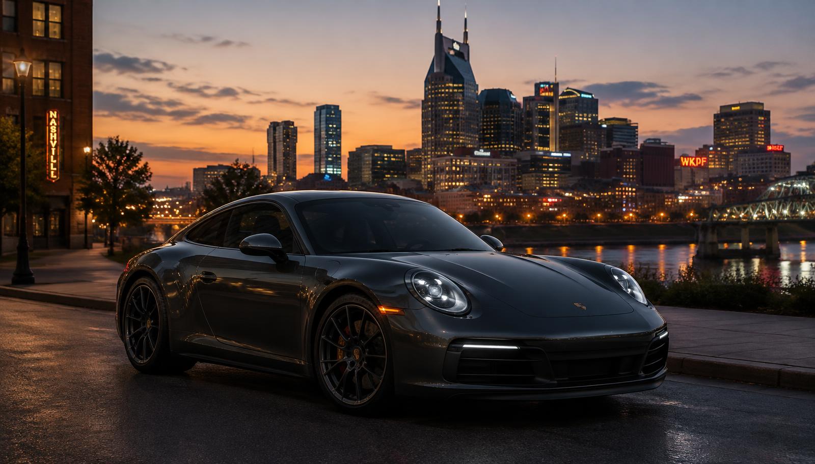 Porsche 911 at dusk